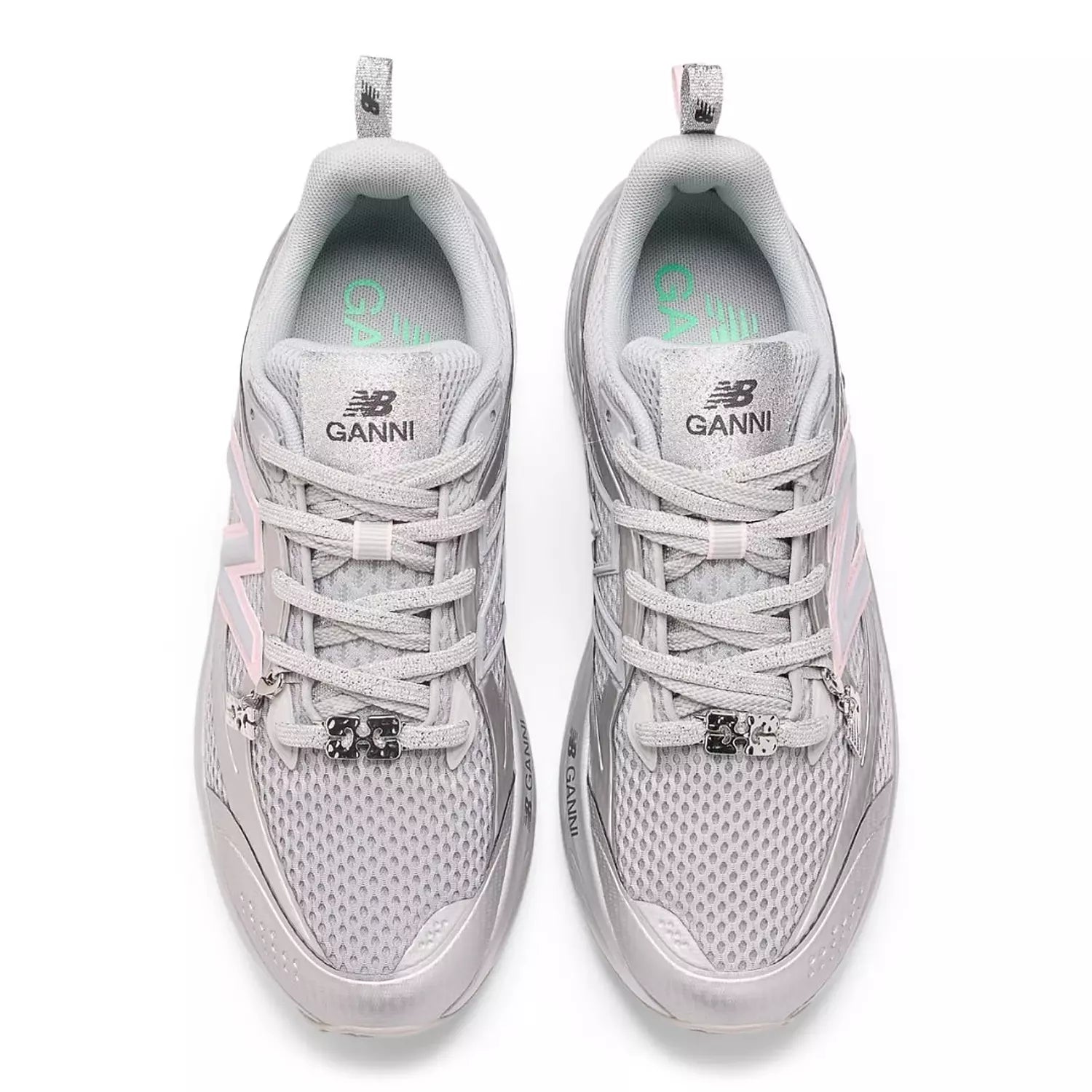 ganni x new balance sliver & pink