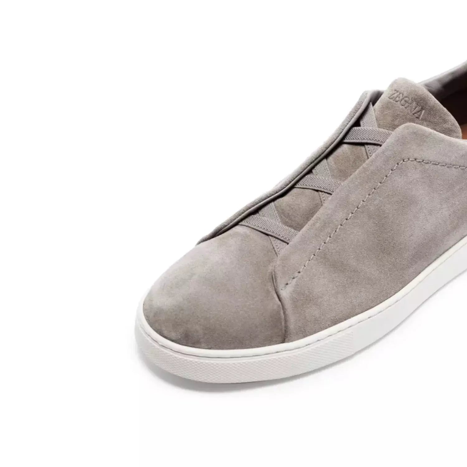 Zegna Grey Mélange Suede Triple Stitch™ Sneakers