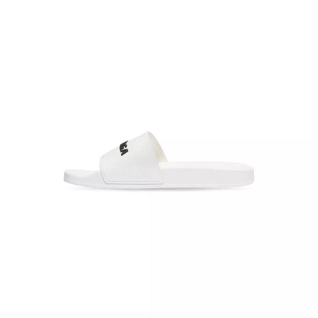 Balenciaga Pool Slide Sandal in white smooth rubber
