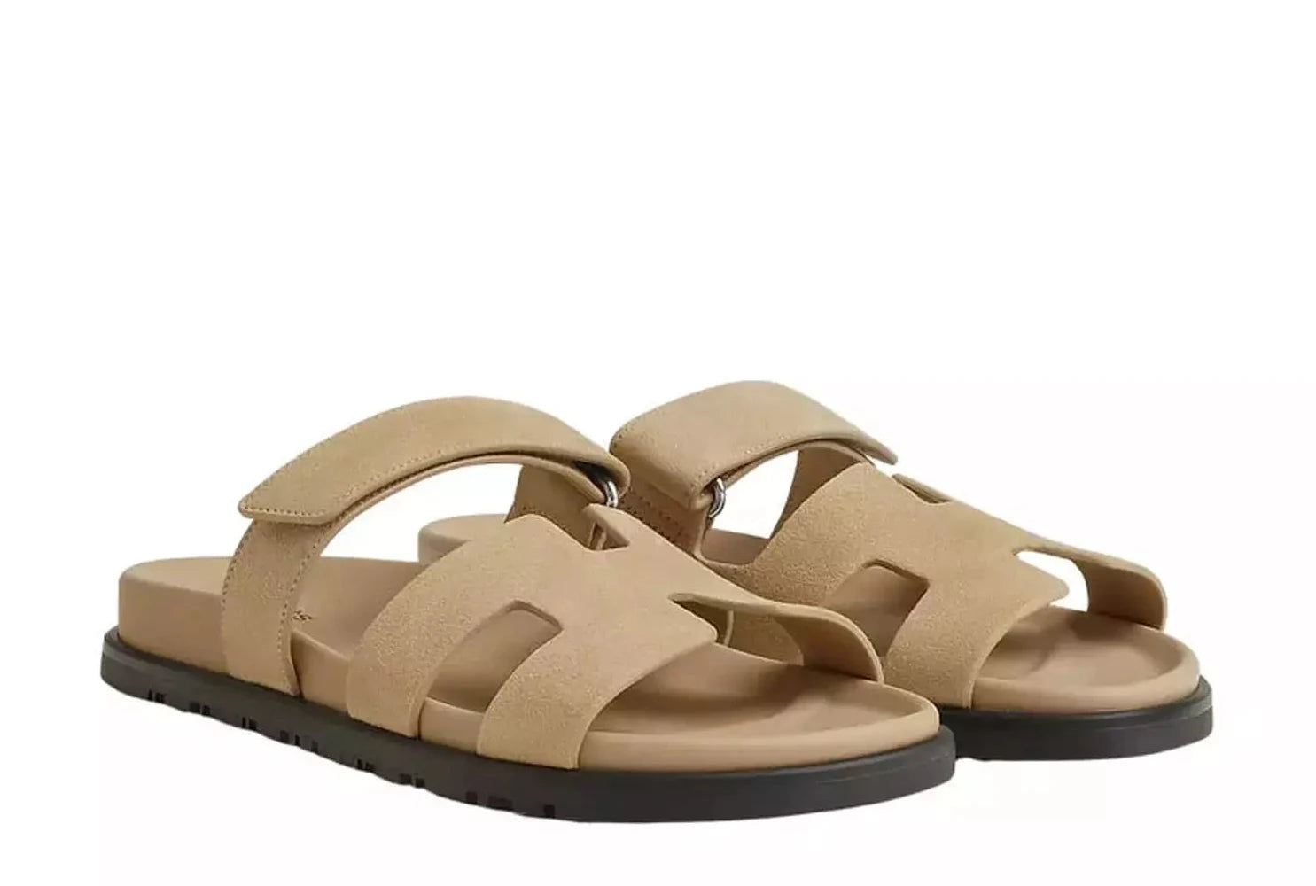 Hermes Chypre Sandal Beige Suede