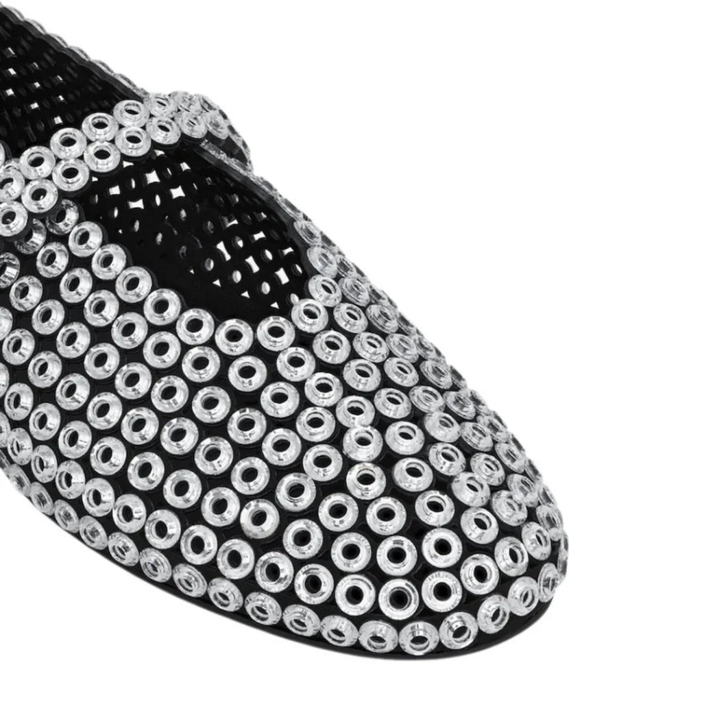 Alaïa Suede Glass-Embellished Ballet Flats