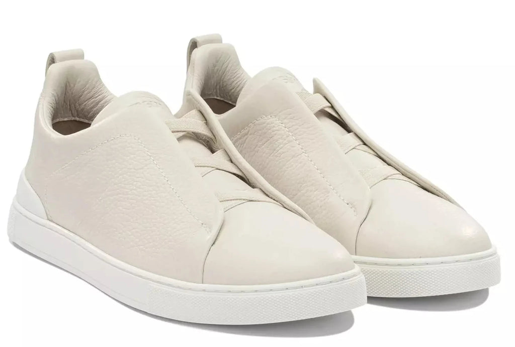 Zegna White Deerskin Triple Stitch™ Sneakers