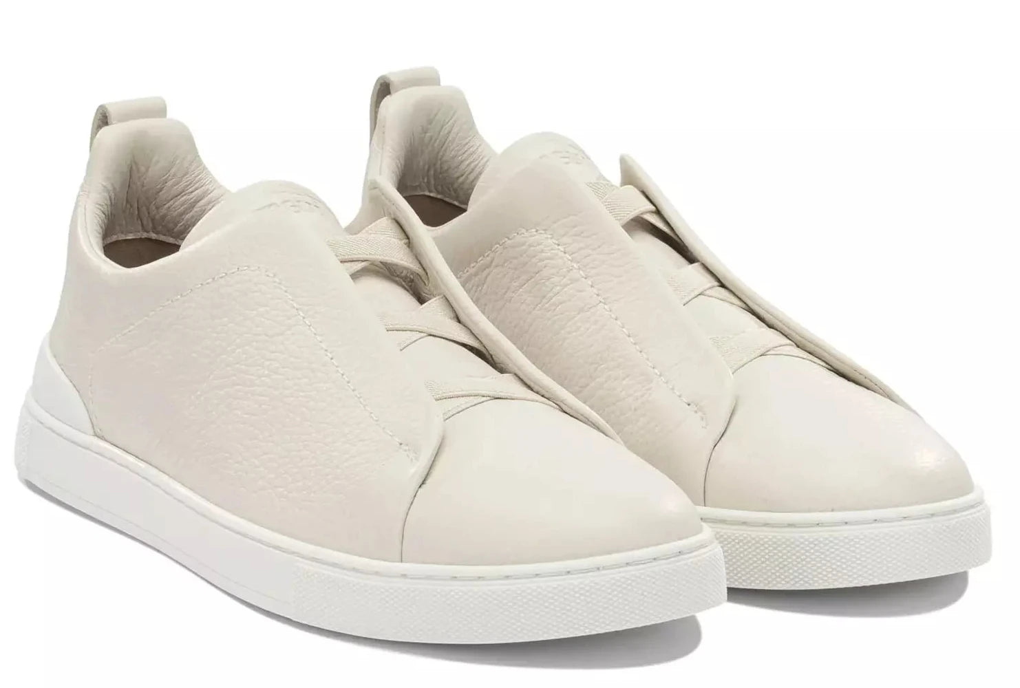 Zegna White Deerskin Triple Stitch™ Sneakers