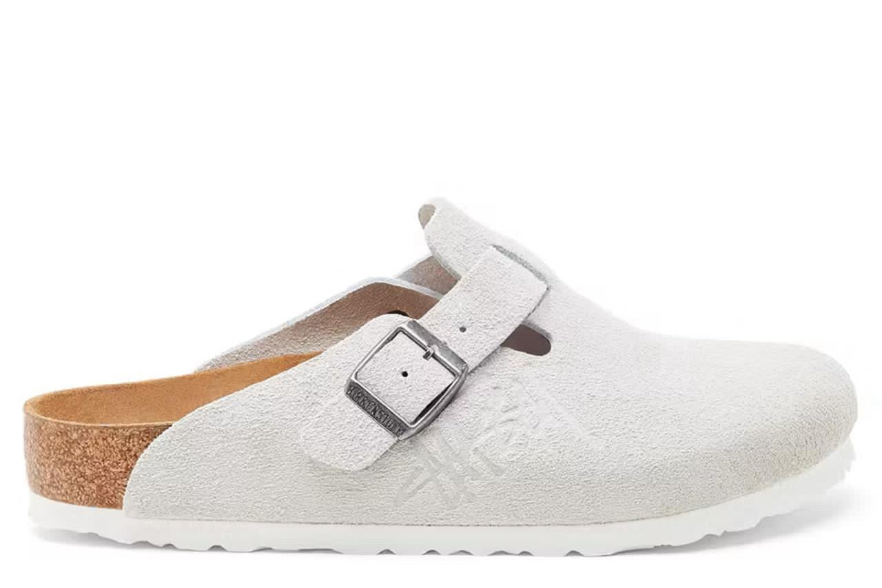Stussy X Birkenstock boston Bs retro white