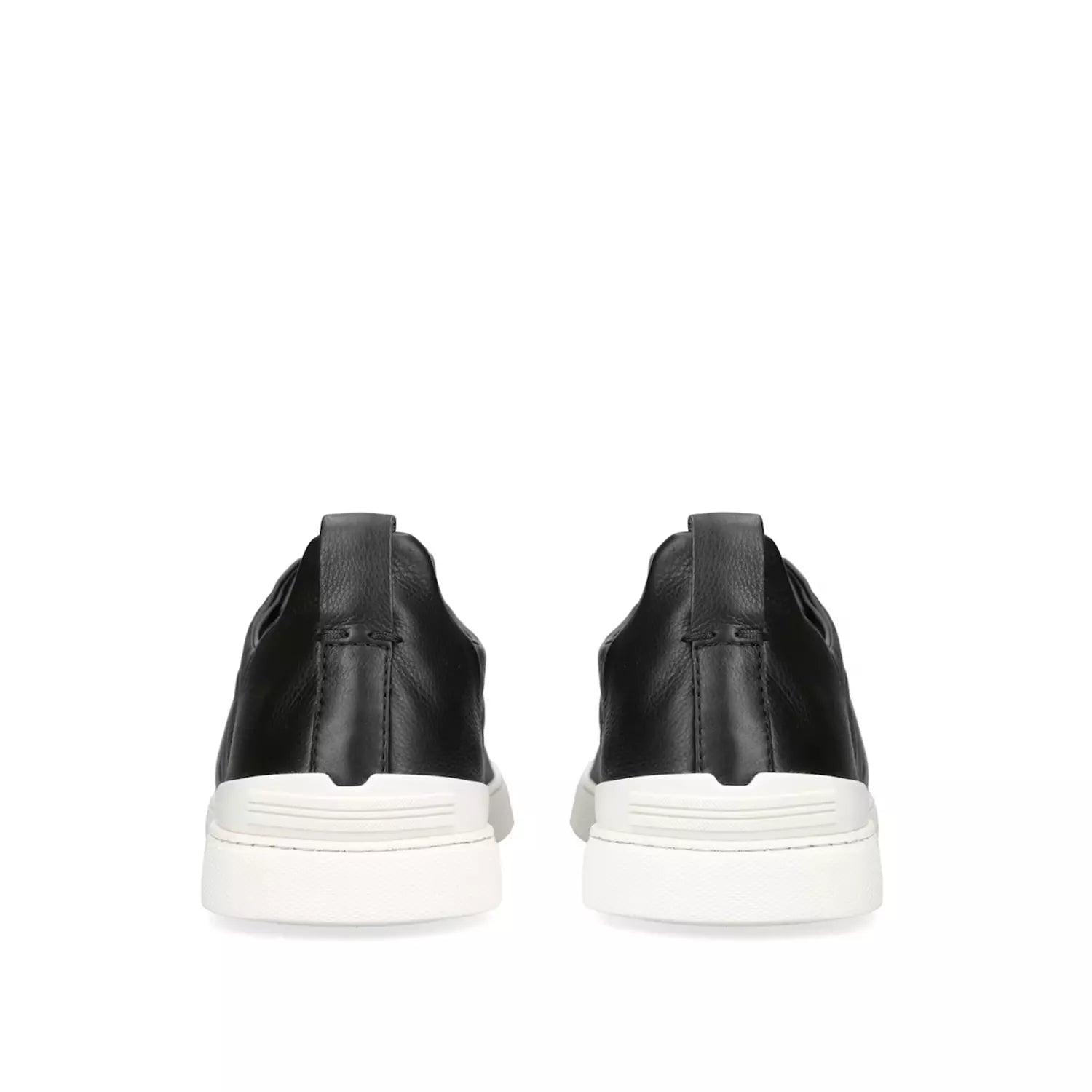 Zegna Triple Stitch Leather Sneakers Black Secondskin Triple Stitch