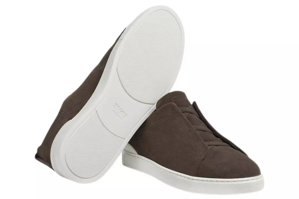 Zegna Brown Suede Triple Stitch™ Sneakers