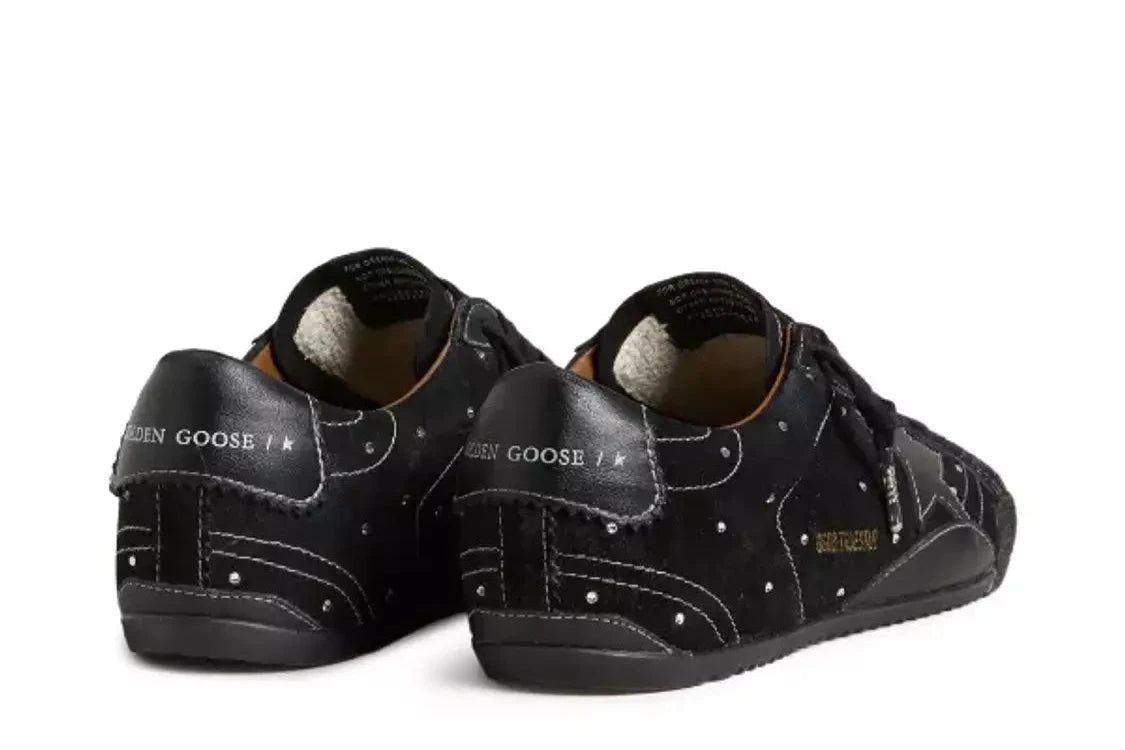 Women's True-Star in black suede with Swarovski crystals and black leather star
