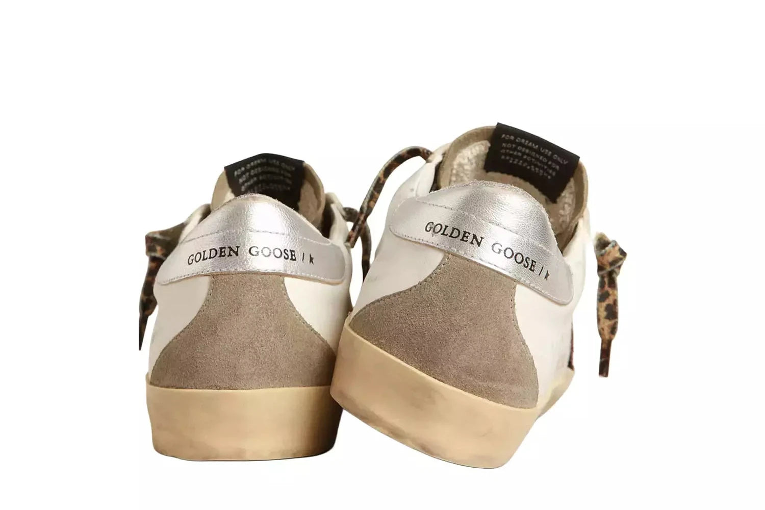 Golden goose Super-Star with burgundy glitter star and silver heel tab