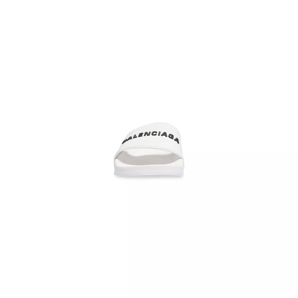 Balenciaga Pool Slide Sandal in white smooth rubber