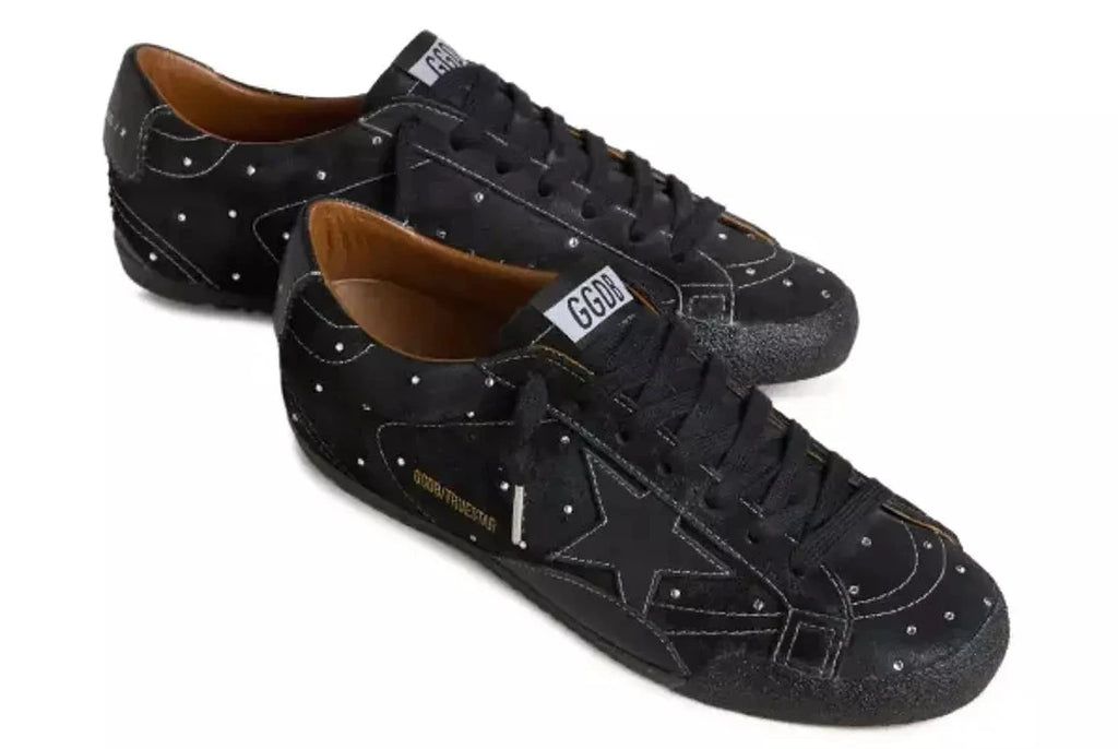 Women's True-Star in black suede with Swarovski crystals and black leather star