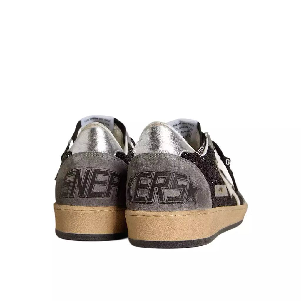 Golden goose Ball Star in glitter with leather star and metallic leather heel tab