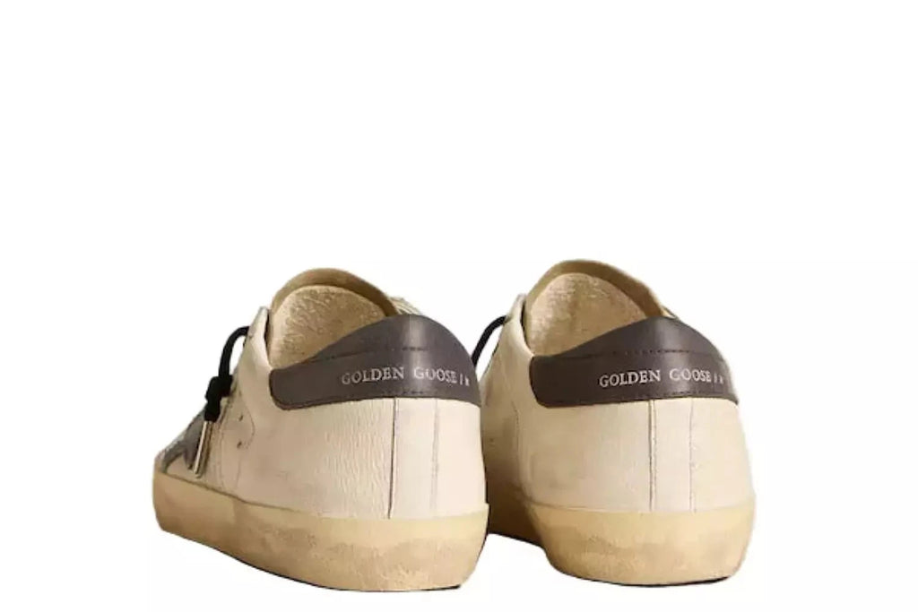 Golden goose Super-Star in nappa leather with light blue suede star and gray leather heel tab