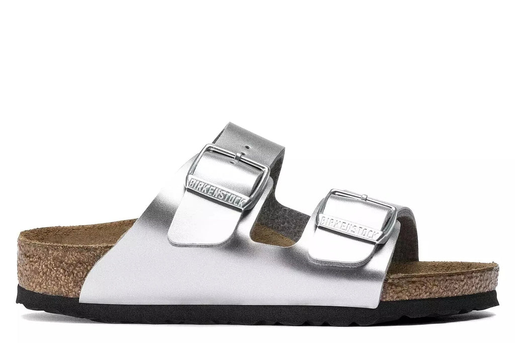 Birkenstocks Arizona Birko-Flor Narrow Fit Silver