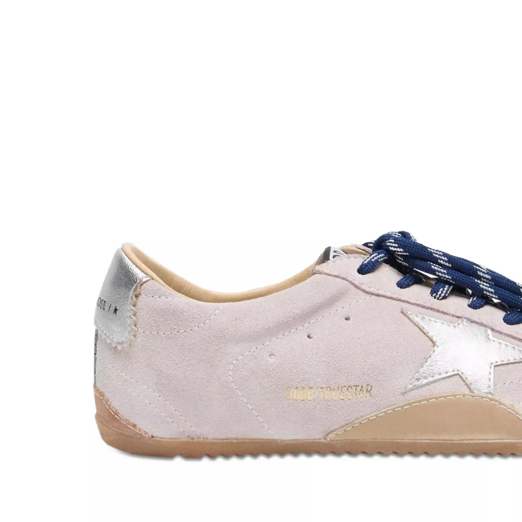 Golden Goose True-Star in pastel pink suede with silver star and heel tab