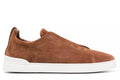 Zegna Tobacco Suede Triple Stitch™ Sneakers