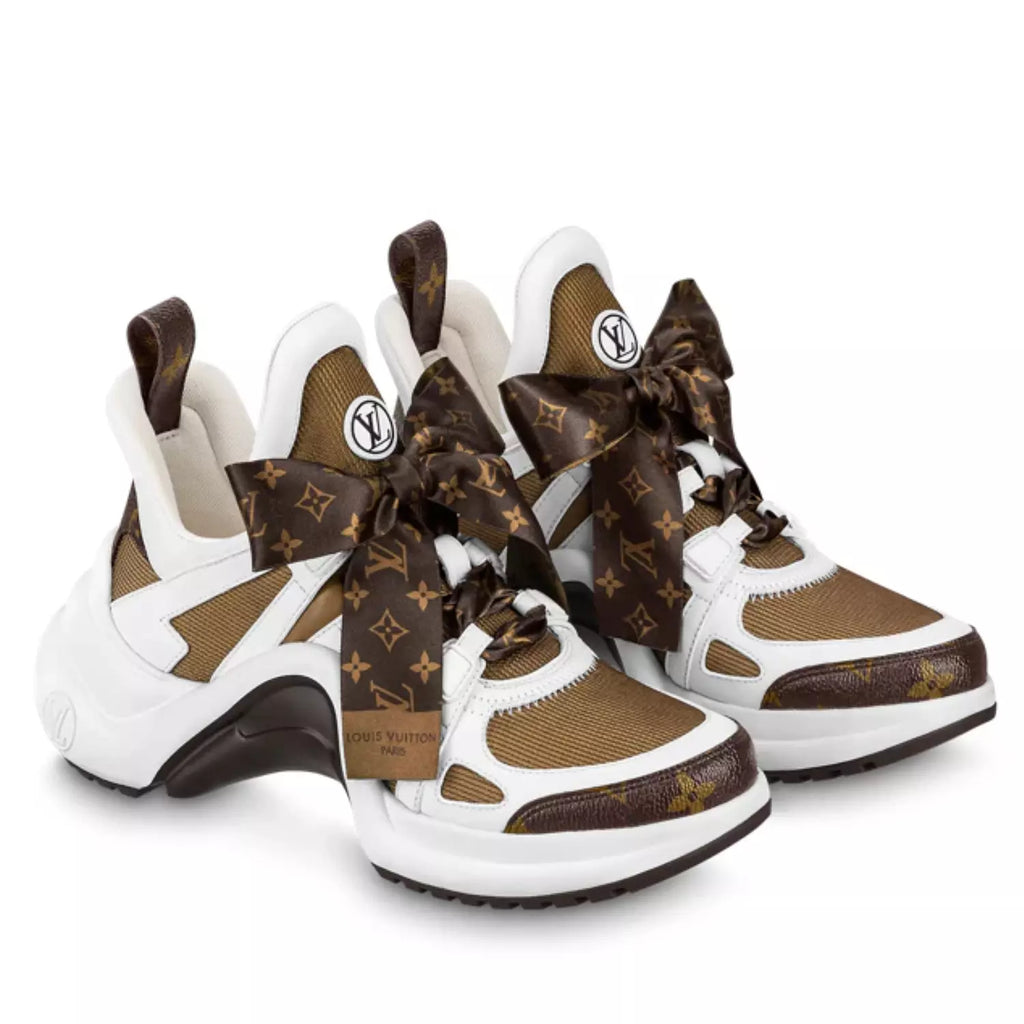 LOUIS VUITTON(WMNS) LOUIS VUITTON Archlight 1.0 Sneakers 'White Brown with Brown Ribbon'
