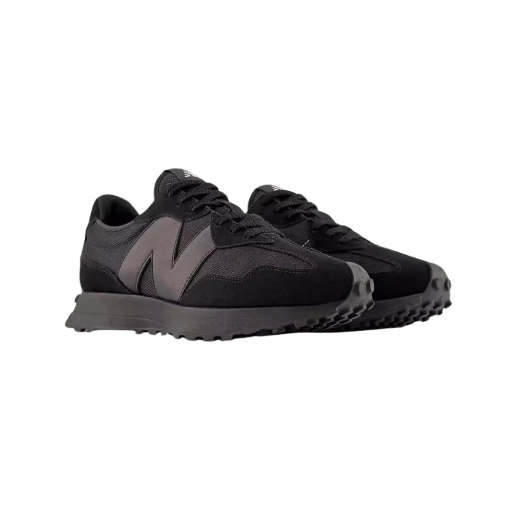 New Balance 327 - Black White Tongue Logo