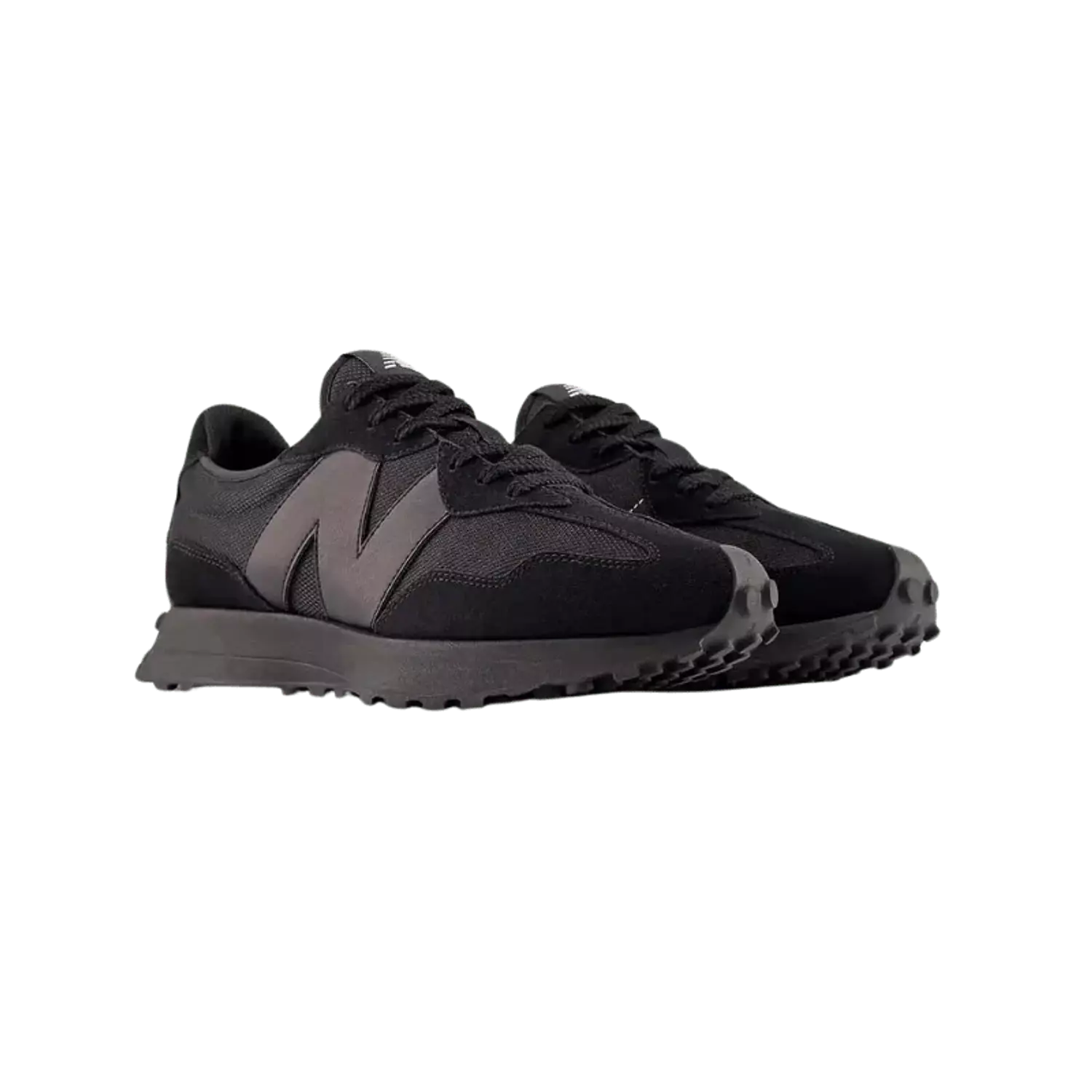 New Balance 327 - Black White Tongue Logo