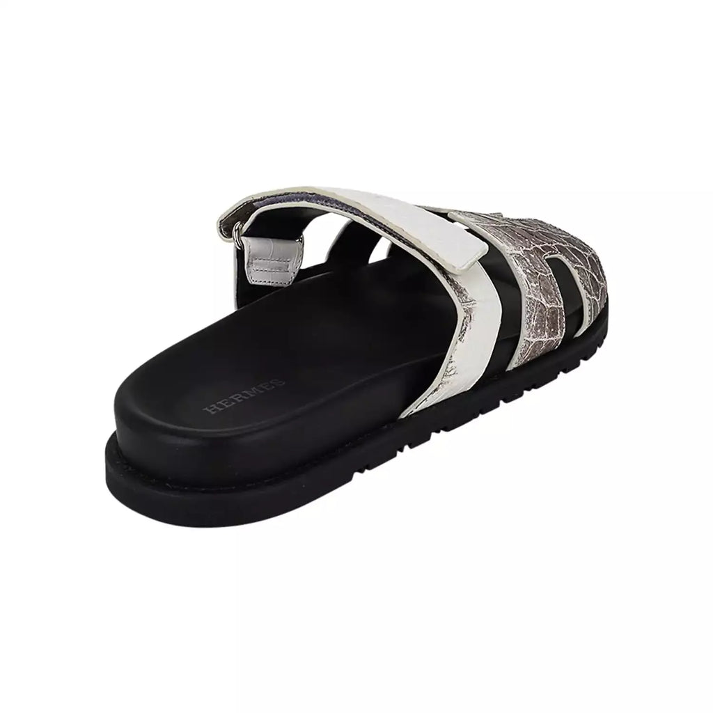 Hermes Himalaya Crocodile Chypre Slingback Flat Sandals