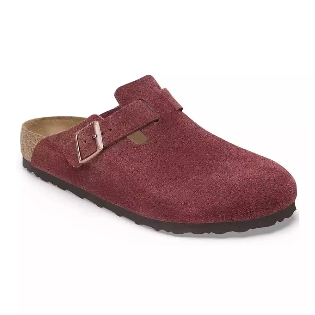 Birkenstock Boston Burgundy – Suede Leather