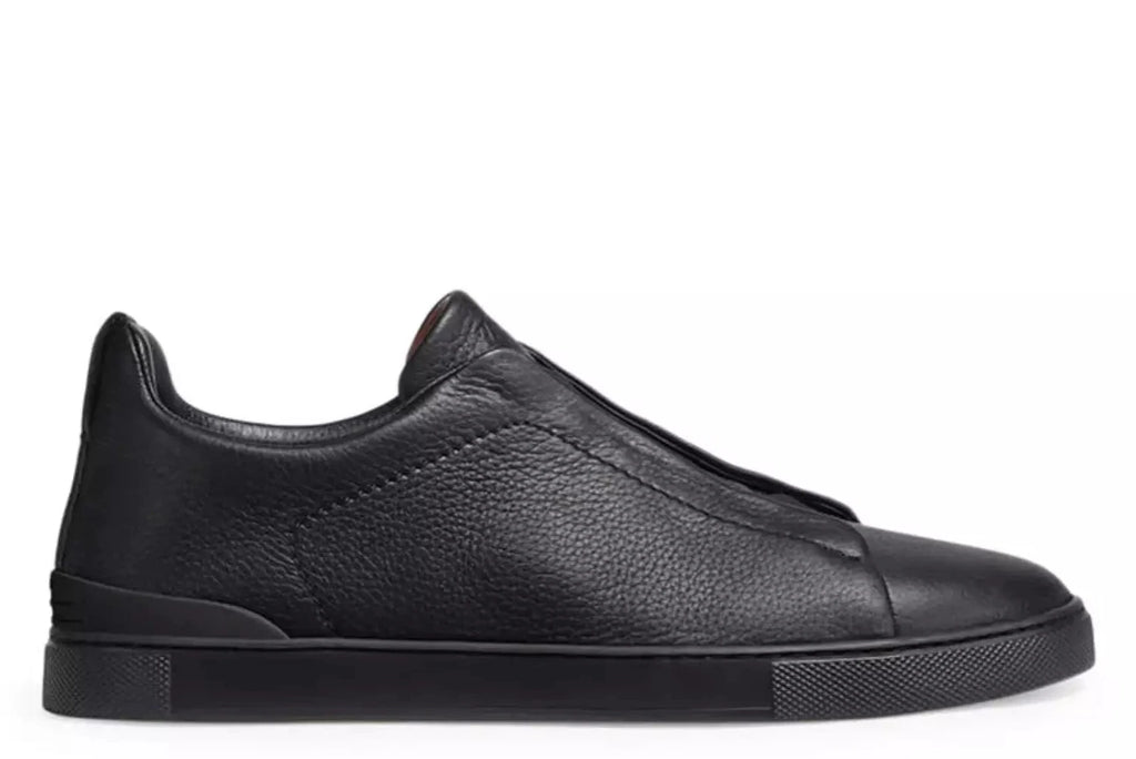 Zegna Black Deerskin Triple Stitch™ Sneakers