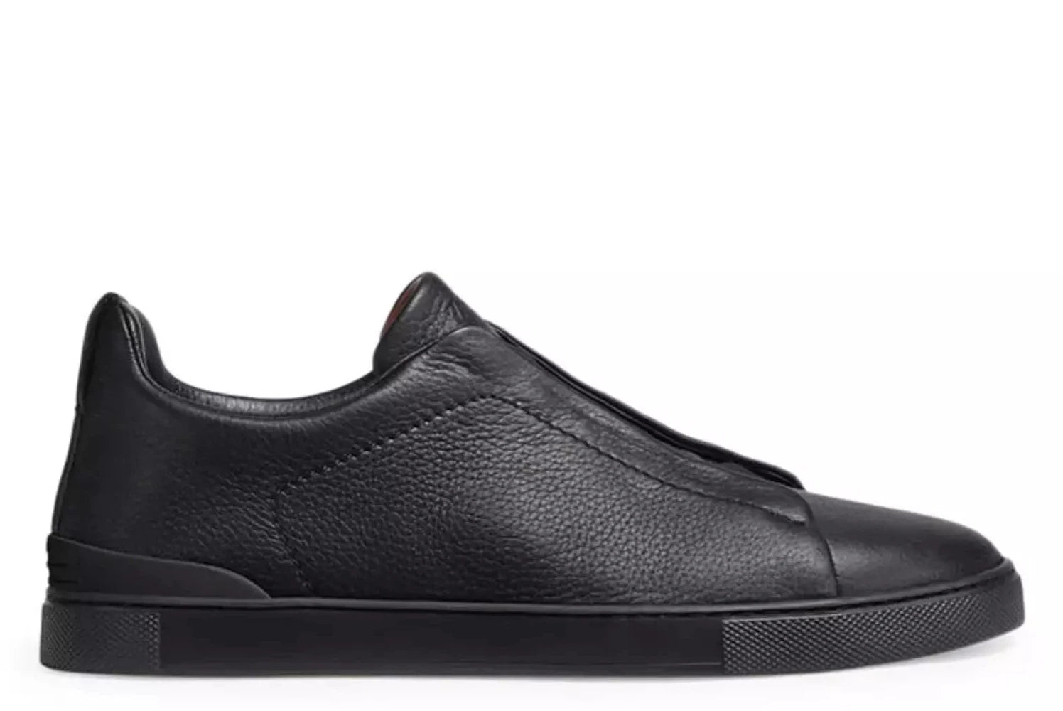 Zegna Black Deerskin Triple Stitch™ Sneakers