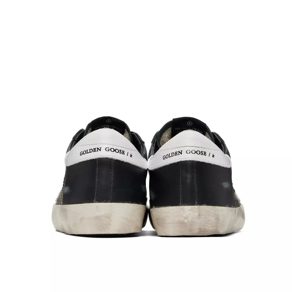 Golden Goose Super-Star Super-Star in black nappa with black star and glitter heel tab(