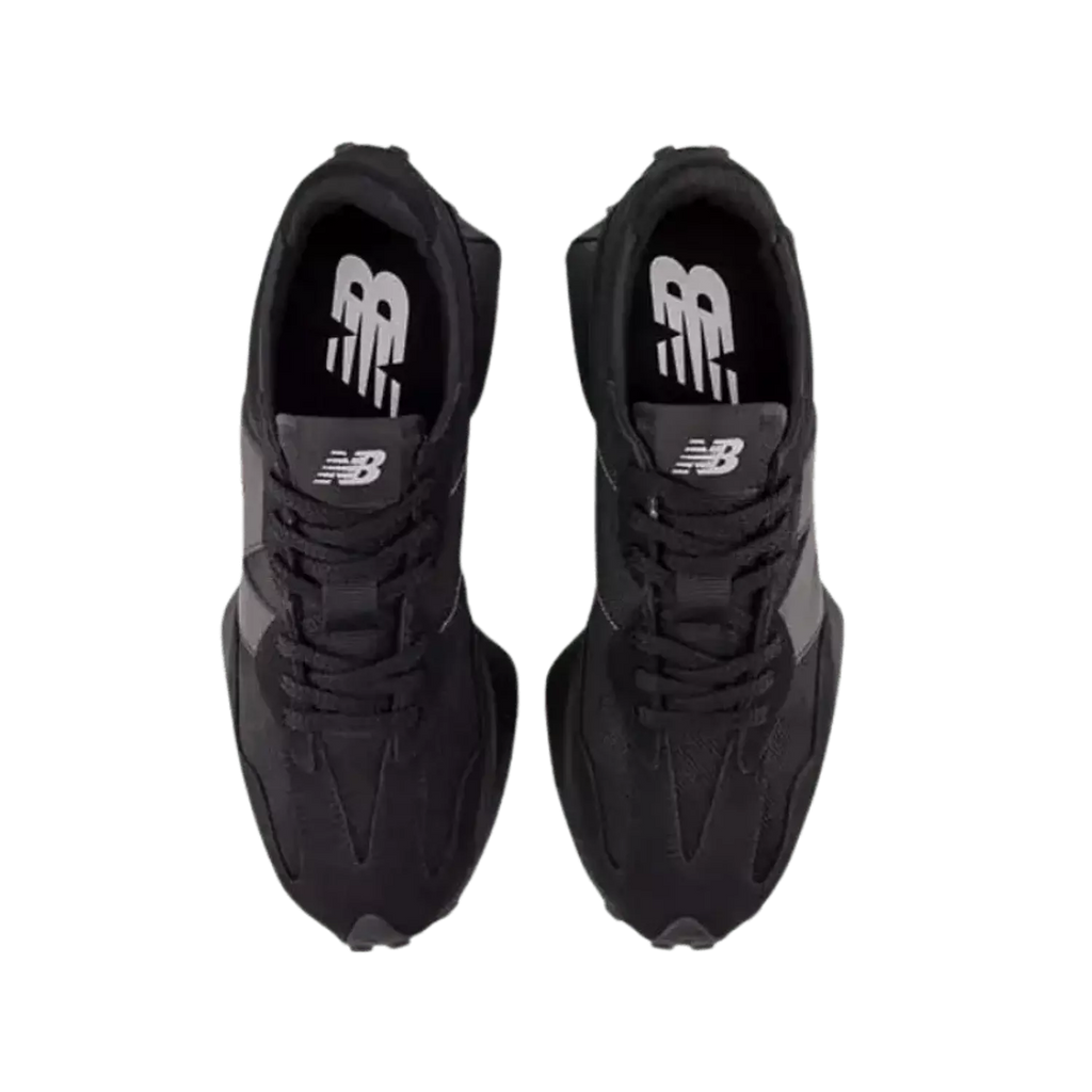 New Balance 327 - Black White Tongue Logo