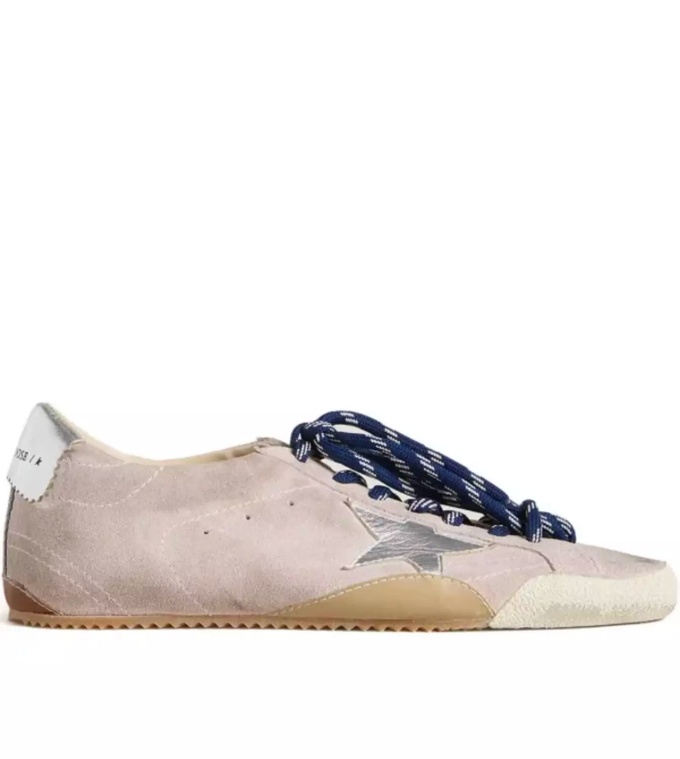 Women's True-Star in pastel pink suede with silver star and heel tab