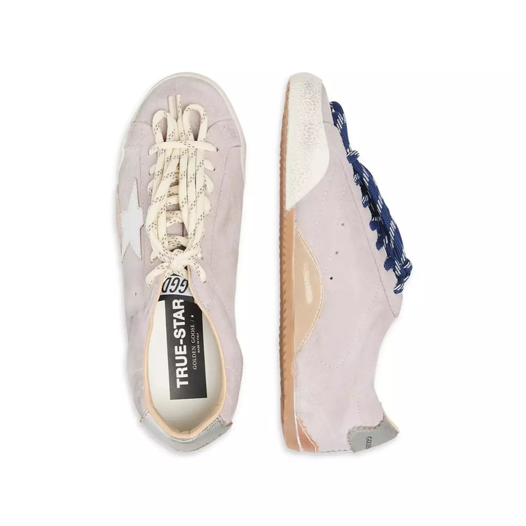 Golden Goose True-Star in pastel pink suede with silver star and heel tab