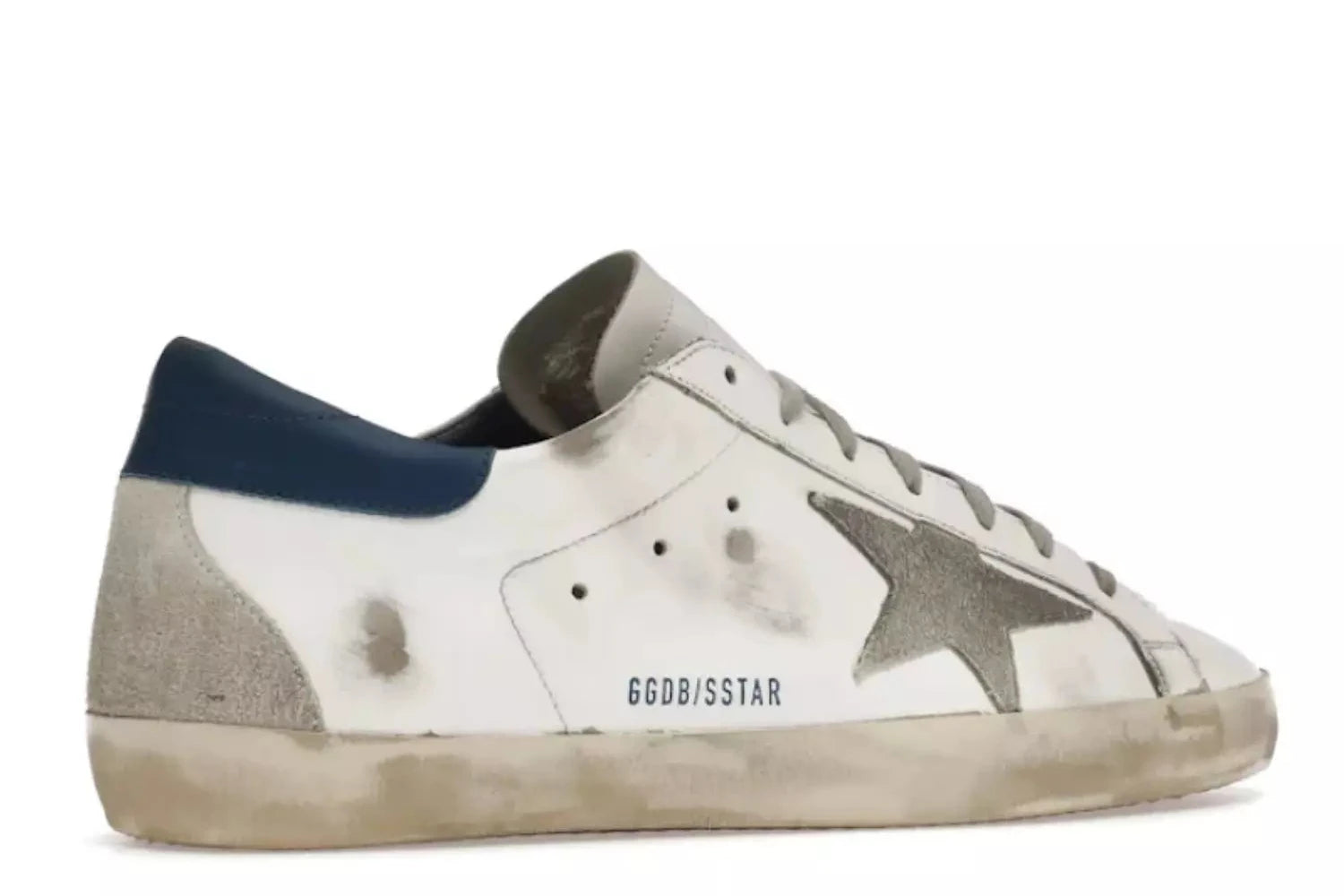 Golden Goose Super-Star – White Royal Blue Grey Suede Patch