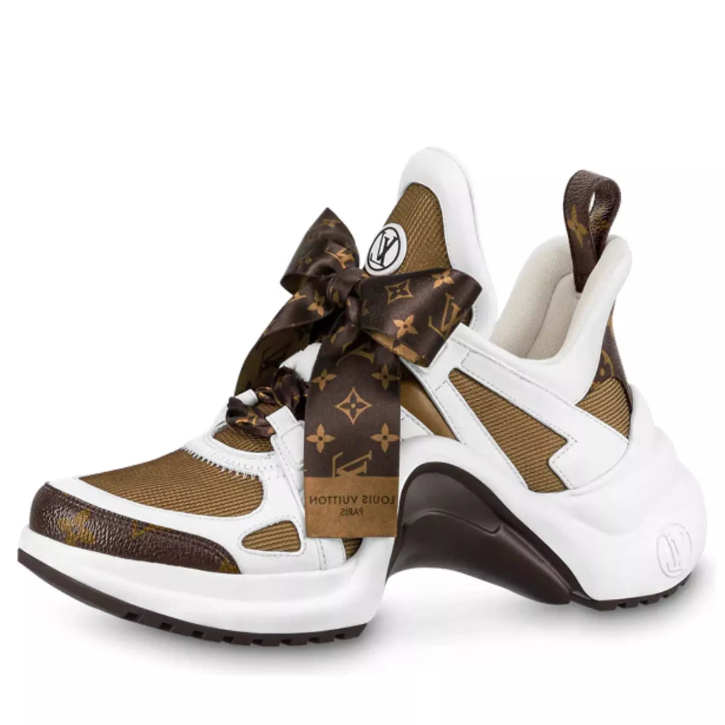 LOUIS VUITTON(WMNS) LOUIS VUITTON Archlight 1.0 Sneakers 'White Brown with Brown Ribbon'