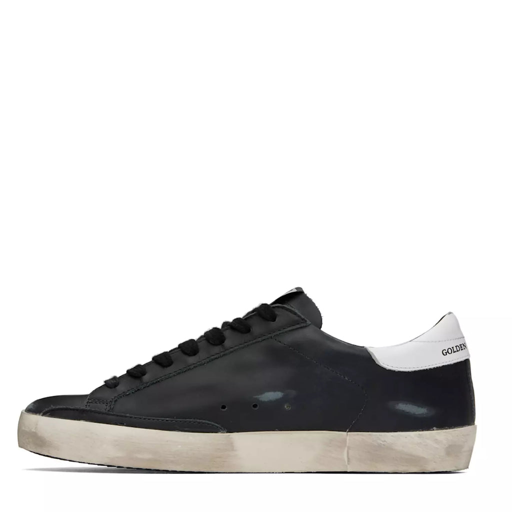 Golden Goose Super-Star Super-Star in black nappa with black star and glitter heel tab(