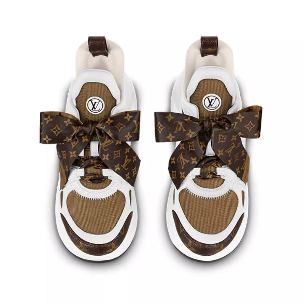 LOUIS VUITTON(WMNS) LOUIS VUITTON Archlight 1.0 Sneakers 'White Brown with Brown Ribbon'