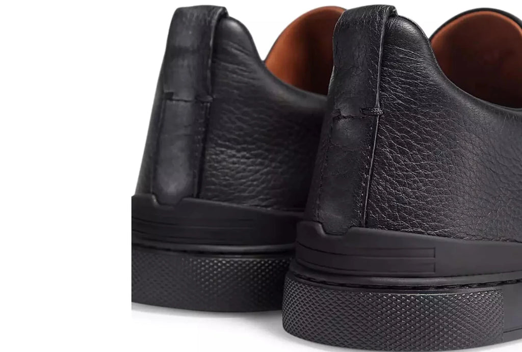 Zegna Black Deerskin Triple Stitch™ Sneakers
