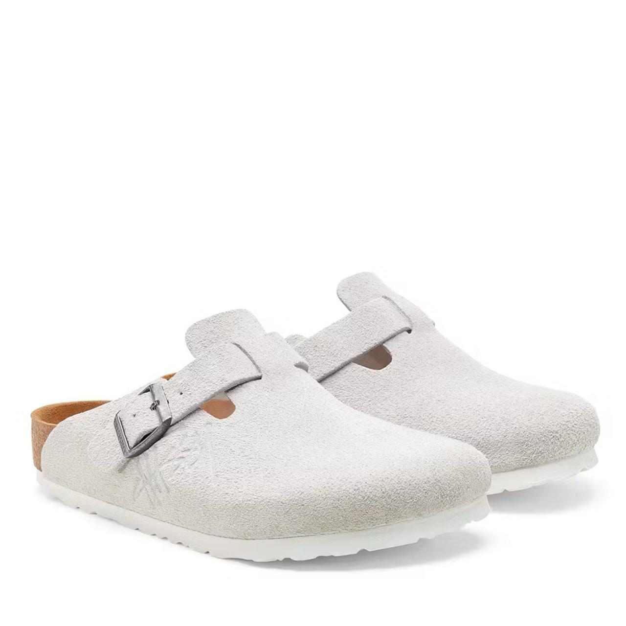 Stussy X Birkenstock boston Bs retro white