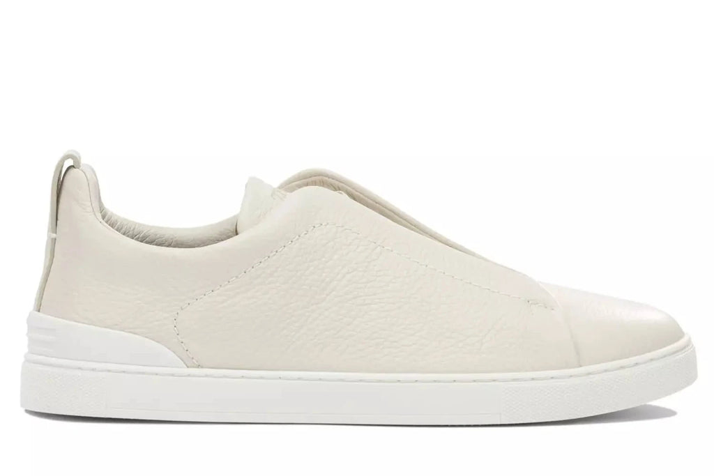Zegna White Deerskin Triple Stitch™ Sneakers