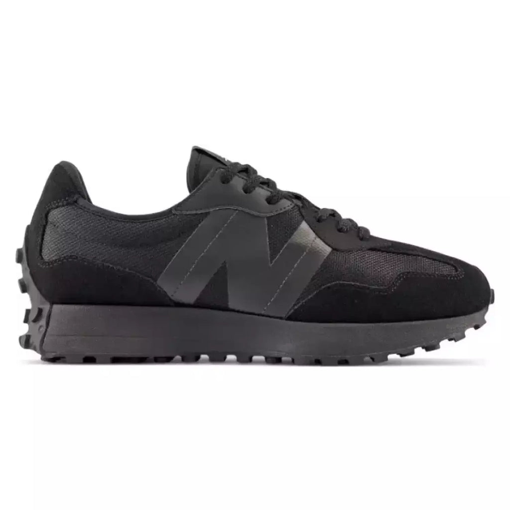 New Balance 327 - Black White Tongue Logo