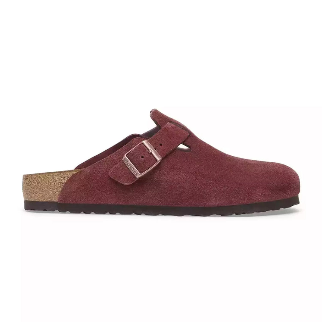 Birkenstock Boston Burgundy – Suede Leather