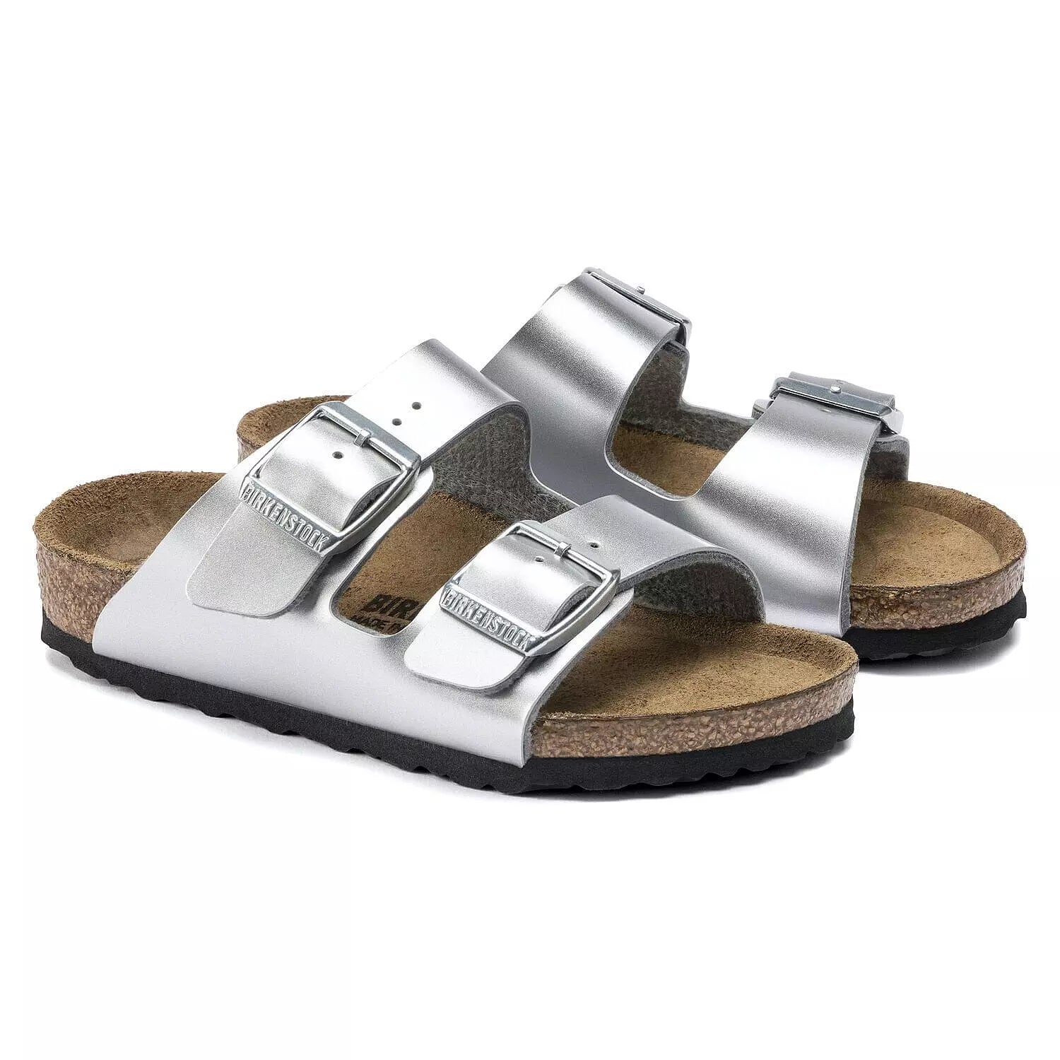 Birkenstocks Arizona Birko-Flor Narrow Fit Silver