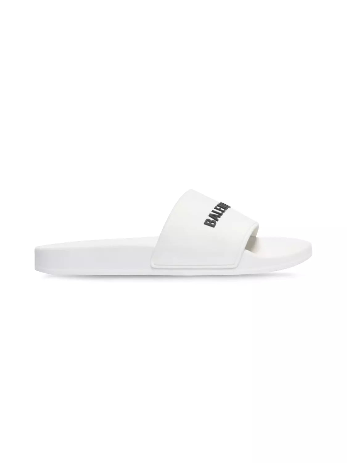 Balenciaga Pool Slide Sandal in white smooth rubber