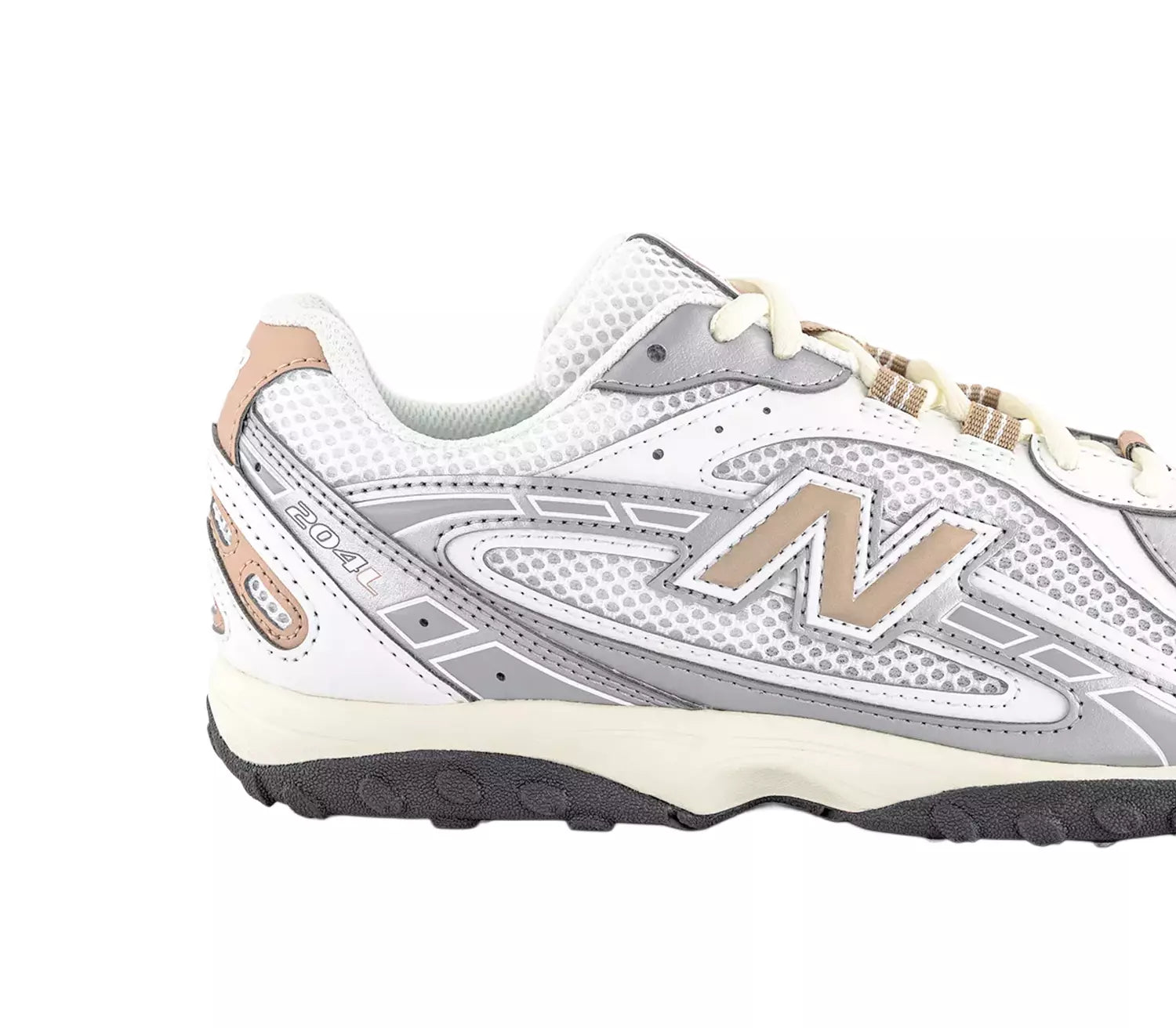 New Balance 204L Trainers Silver Metallic Off White Brown