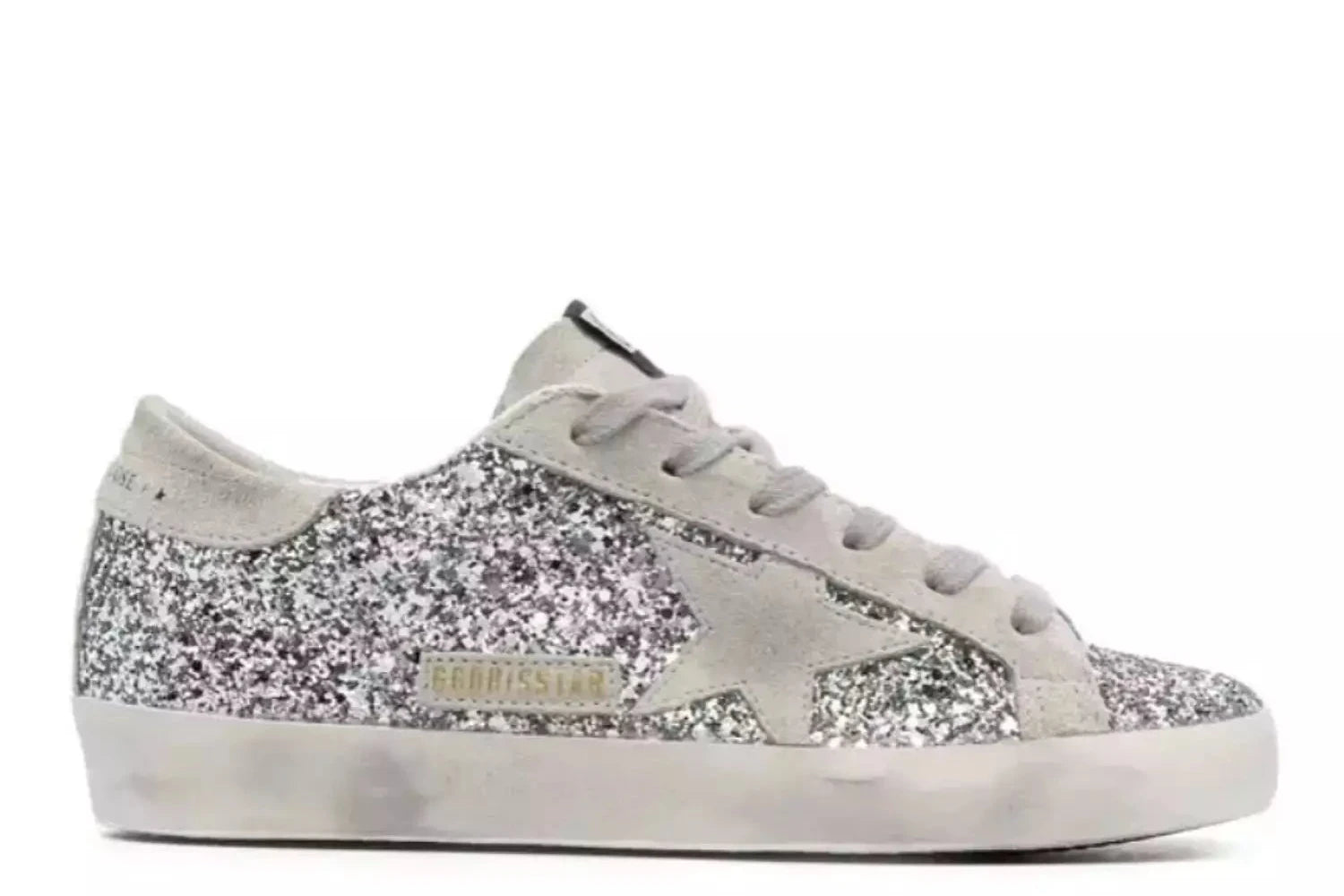 GOLDEN GOOSE Super-Star Glitter Sneakers - Silver