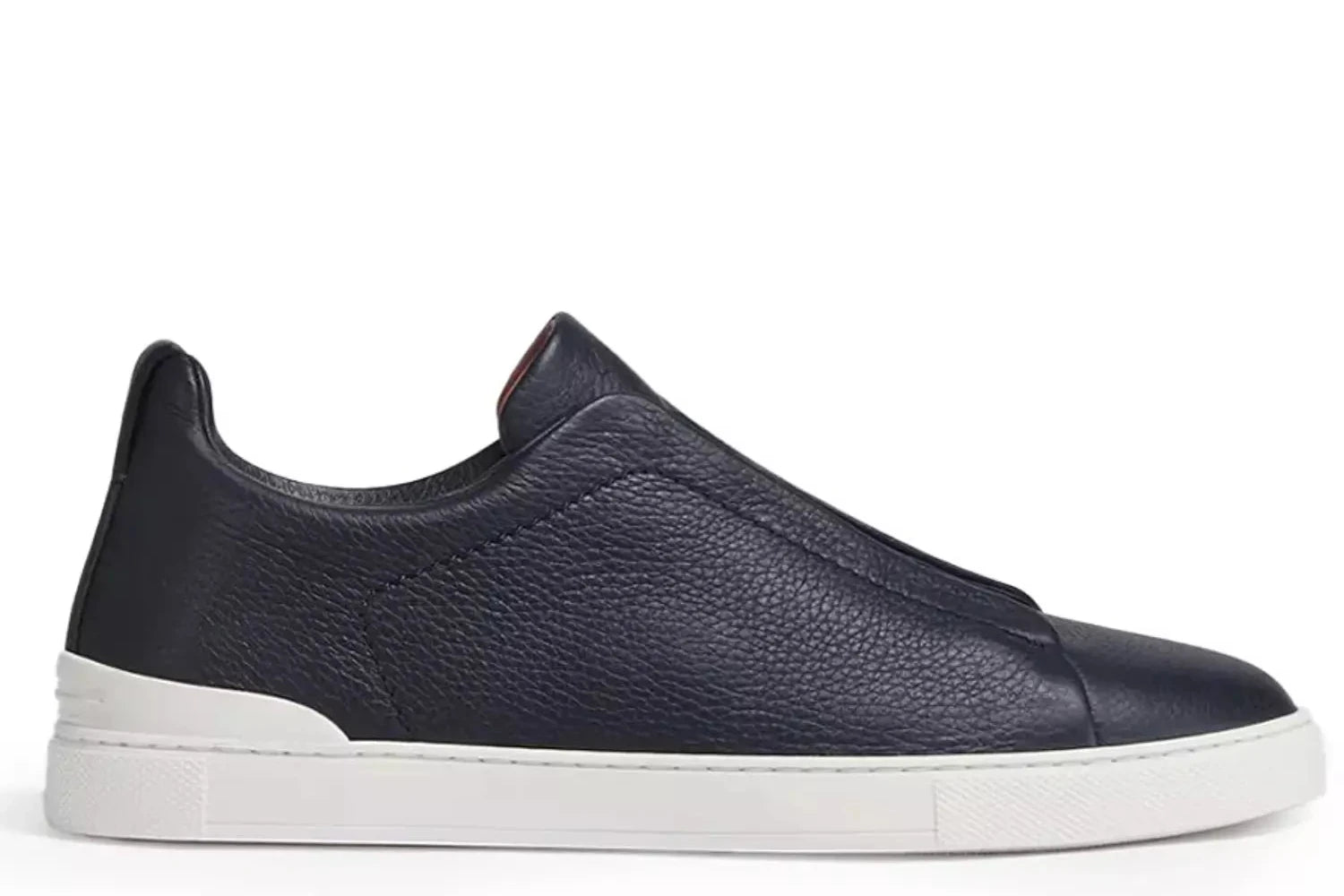 Zegna Navy Blue Deerskin Triple Stitch™ Sneakers