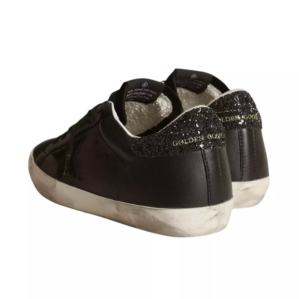 Golden Goose Superstar – Black Glitter Heel