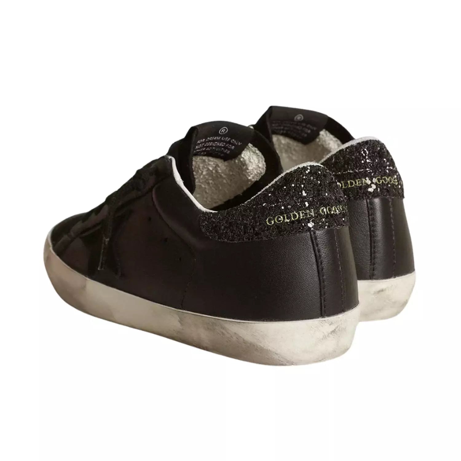 Golden Goose Superstar – Black Glitter Heel