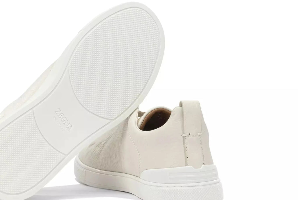 Zegna White Deerskin Triple Stitch™ Sneakers