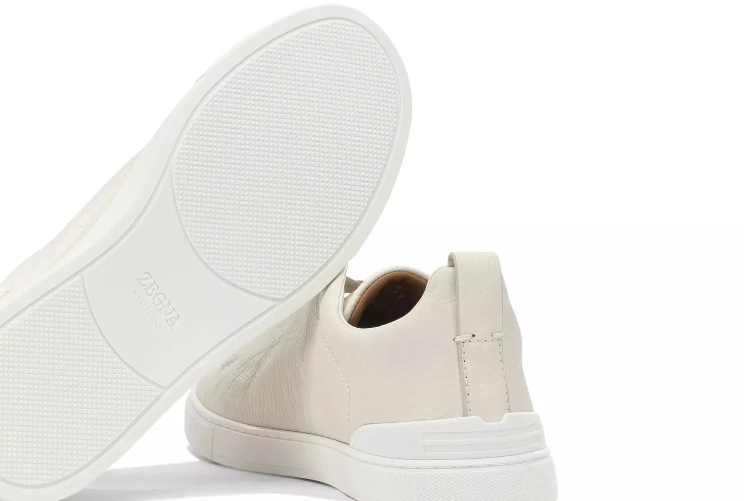 Zegna White Deerskin Triple Stitch™ Sneakers
