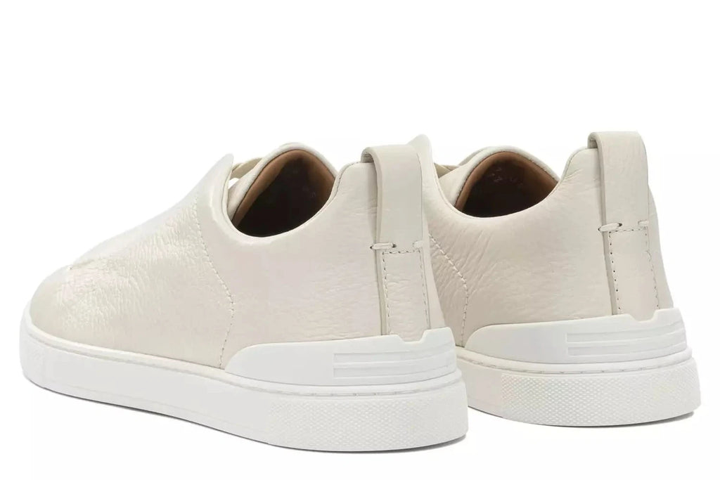 Zegna White Deerskin Triple Stitch™ Sneakers