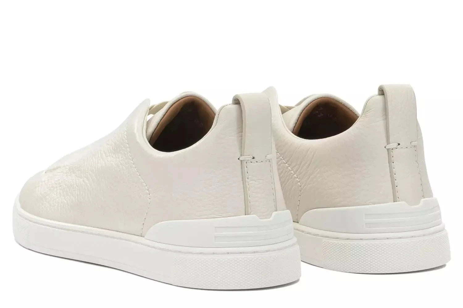 Zegna White Deerskin Triple Stitch™ Sneakers